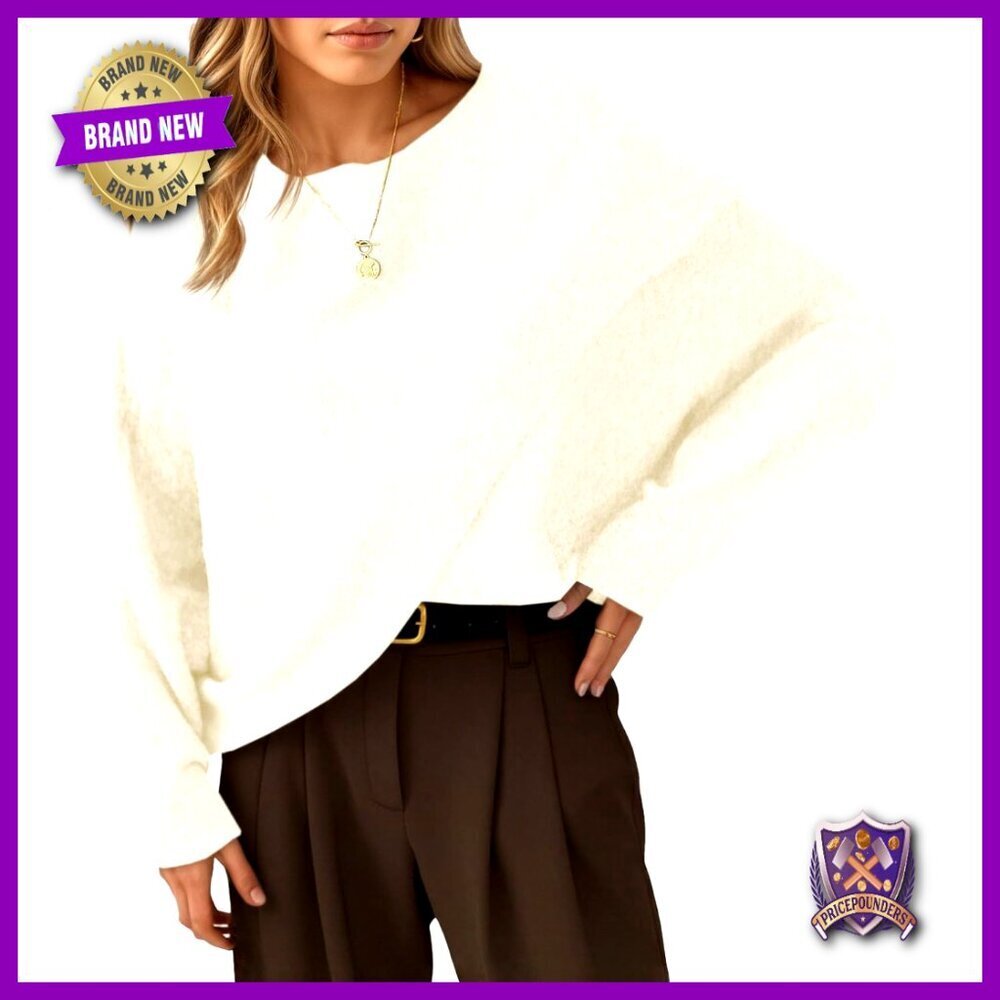 Oversized Batwing Sweater Slouchy Knit Pullover Asymmetrical Chic Y2K
